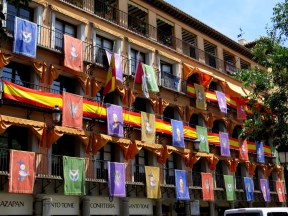 Flags to celebrate Feast of Corpus Christi, Toledo