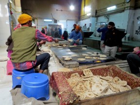 The Sikh temple served about 10,000 free meals a day to anyone who was there. We visited the kitchen on our visit.