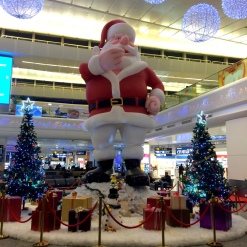 Giant Santa at the New Delhi airport.