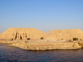 Temples at Abu Simbel from for boat as we departed on our Lake Aswan cruise.