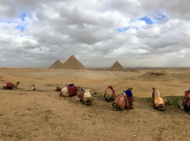 Pyramids of Giza, Cairo. Unfortunately it was a cloudy day.