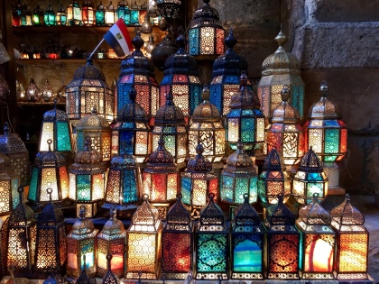 The lantern shop in the Khan El Khalili Bazaar, Cairo
