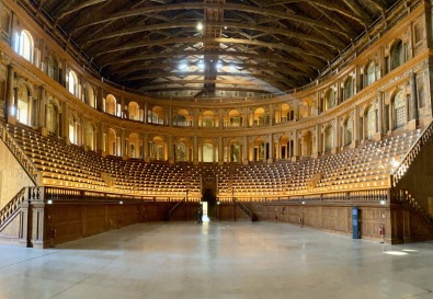 Farnese Theatre, Parma. Built in 1618 it was the first modern theatre in the Western world.